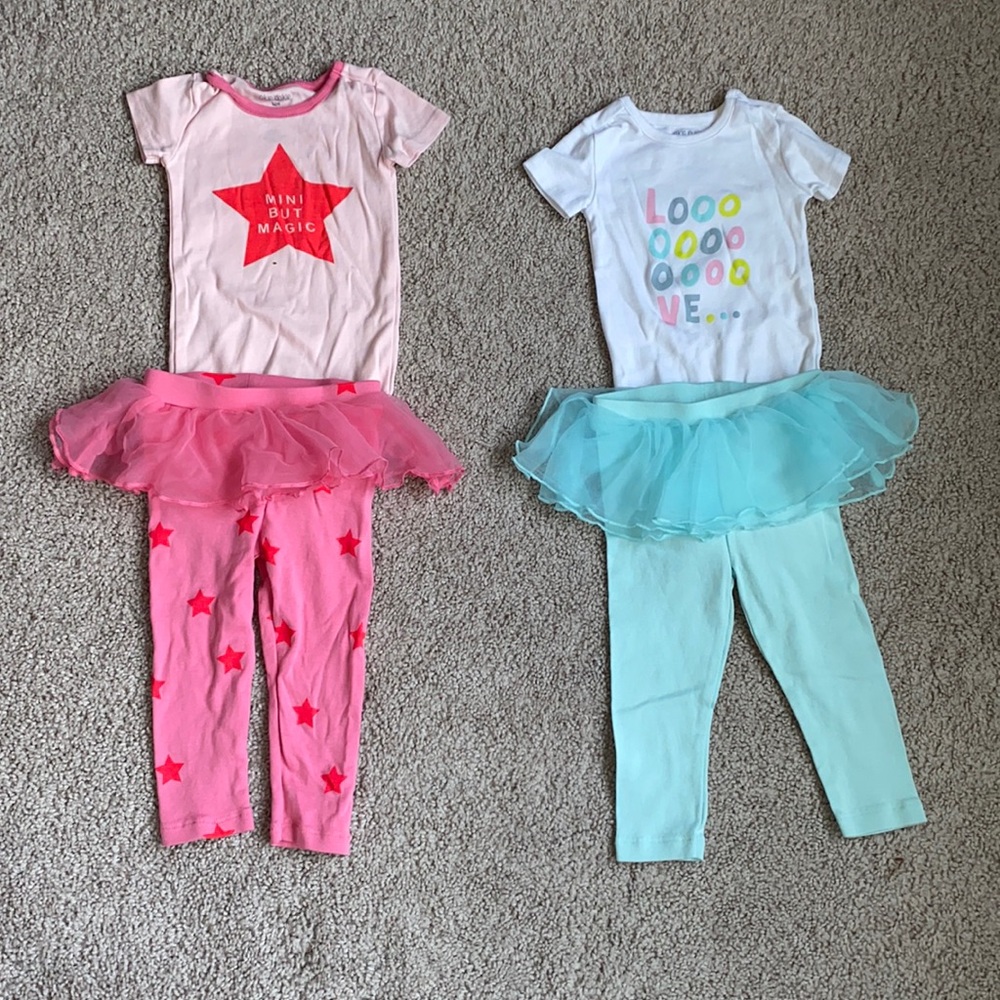 2 sets of onesie and tutu bottom